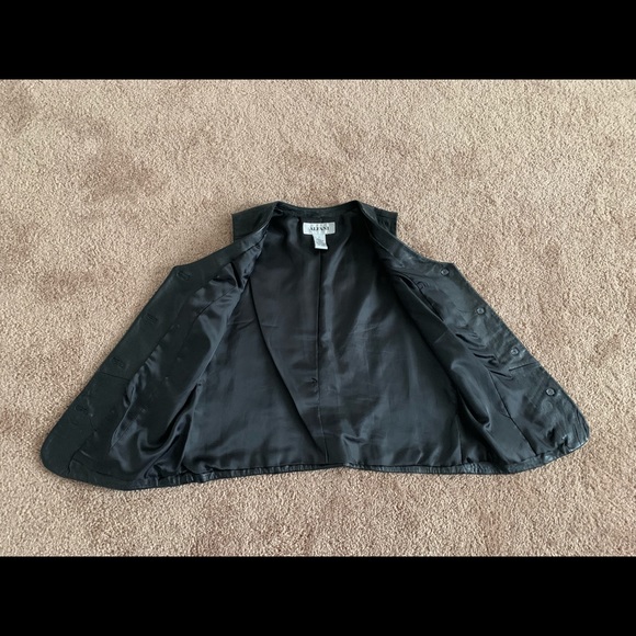 Alfani Black Leather Button Up Vest - Picture 10 of 10